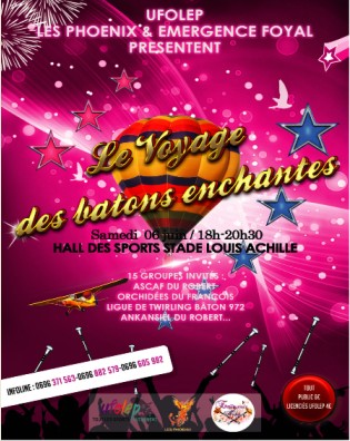 Gala de Twirling bâton. Affiche Gala le voyage des bâtons enchantés