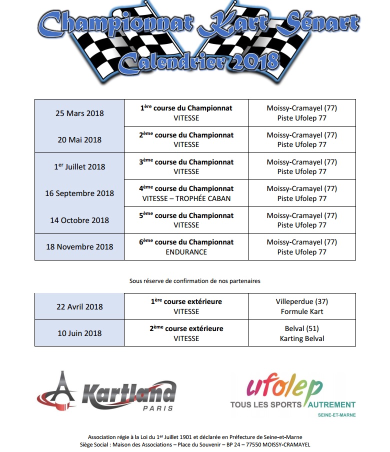calendrier 2018
